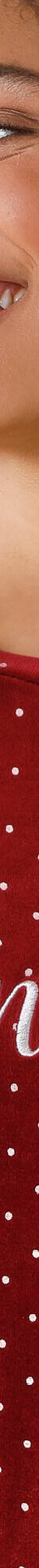 Chemise de nuit en velours imprimé pois  (cerise / écru) Chemise de nuit en velours imprimé pois  (cerise / écru)